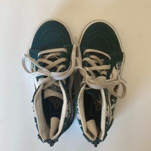 Vans hi top kids 1.5 zip pack green dinosaurs suede